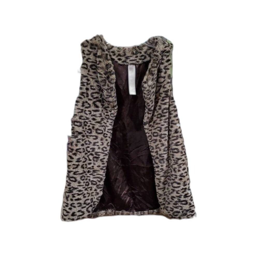Beautees Girls Animal Print Faux Fur Vest Sz Medium